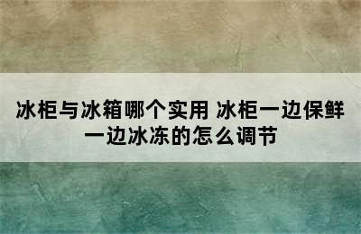 冰柜与冰箱哪个实用 冰柜一边保鲜一边冰冻的怎么调节